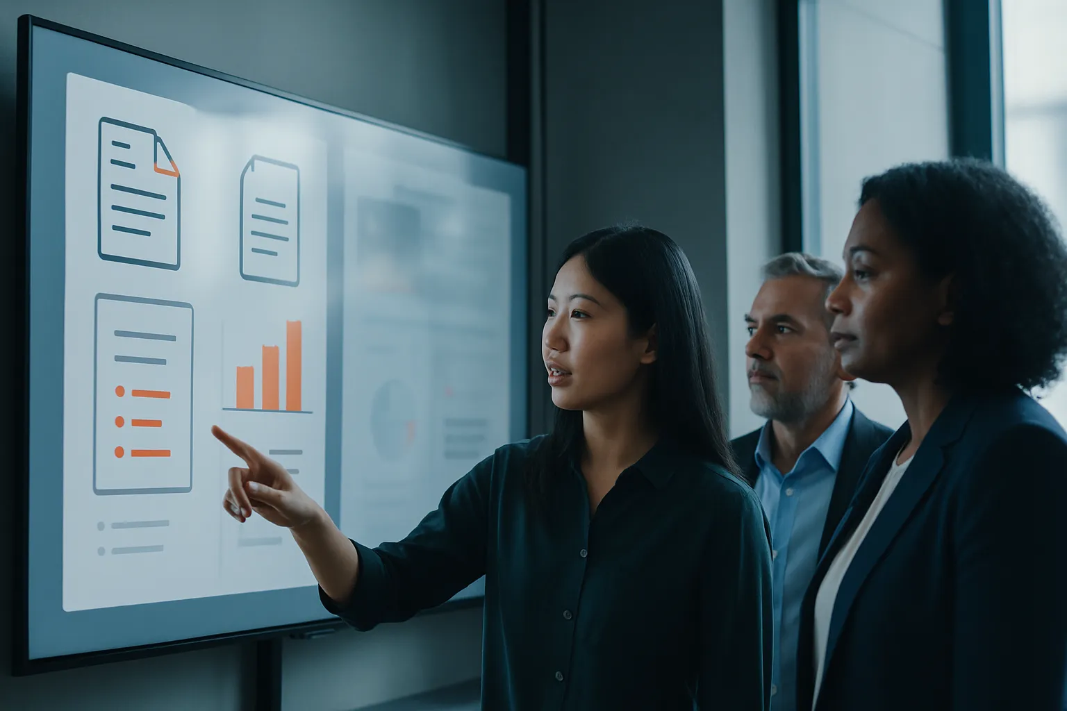Claude developer reviewing assistant output with business stakeholders