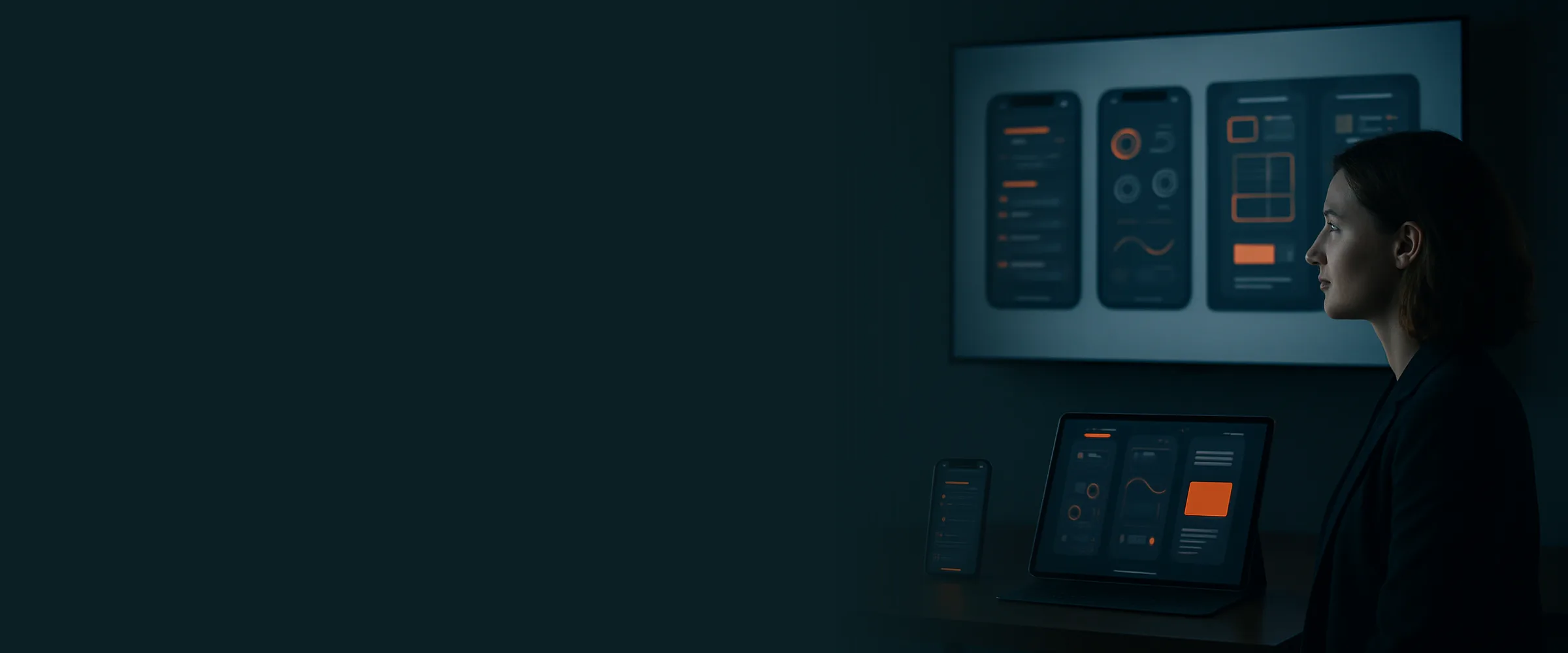 iOS developer testing an app on an iPhone and iPad