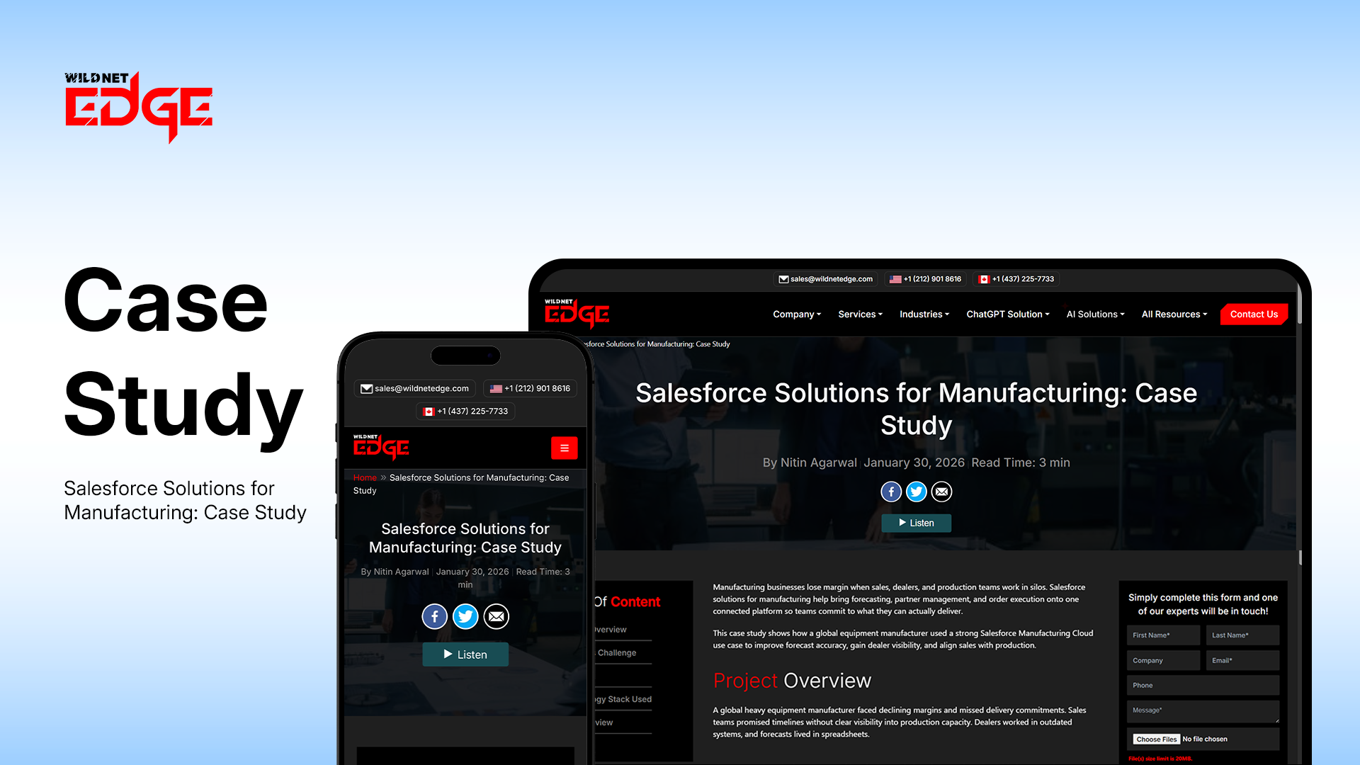 Salesforce solutions for manufacturing