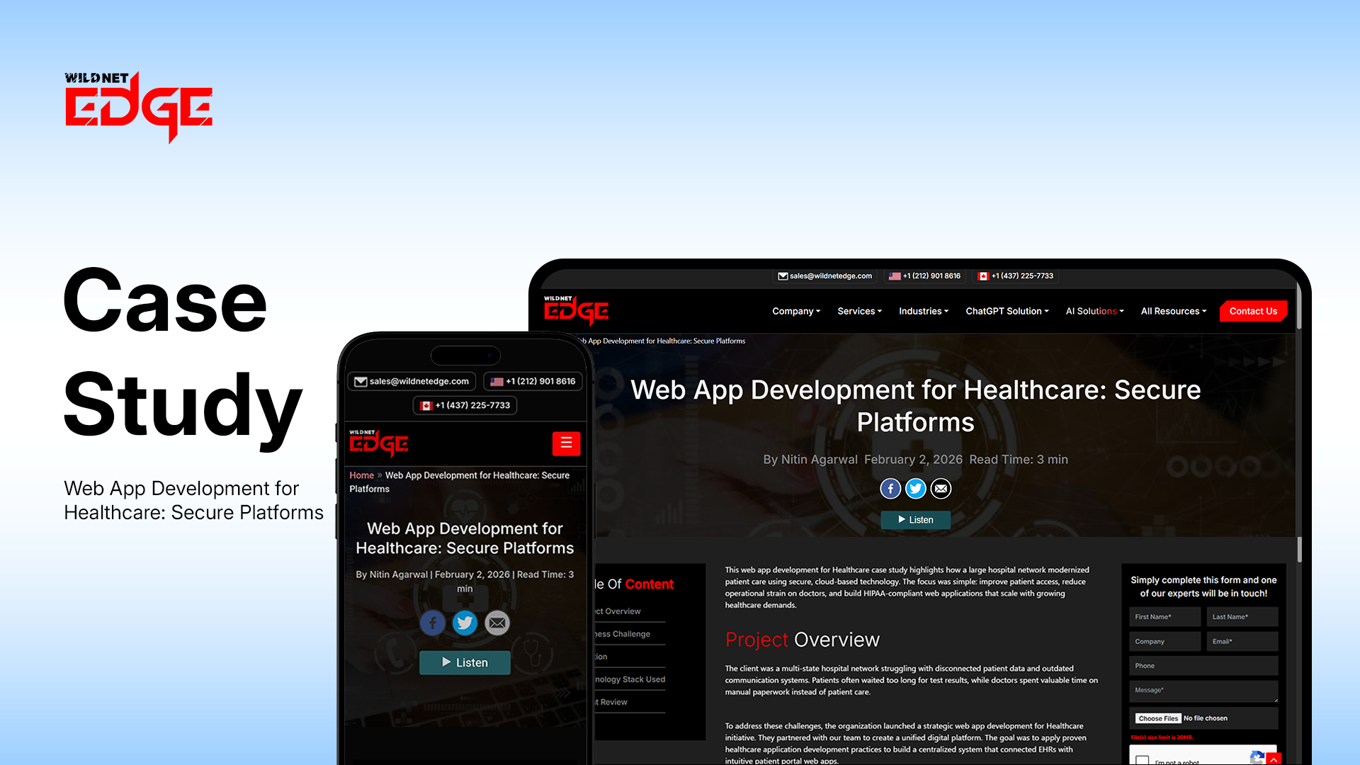 web app development for Healthcare