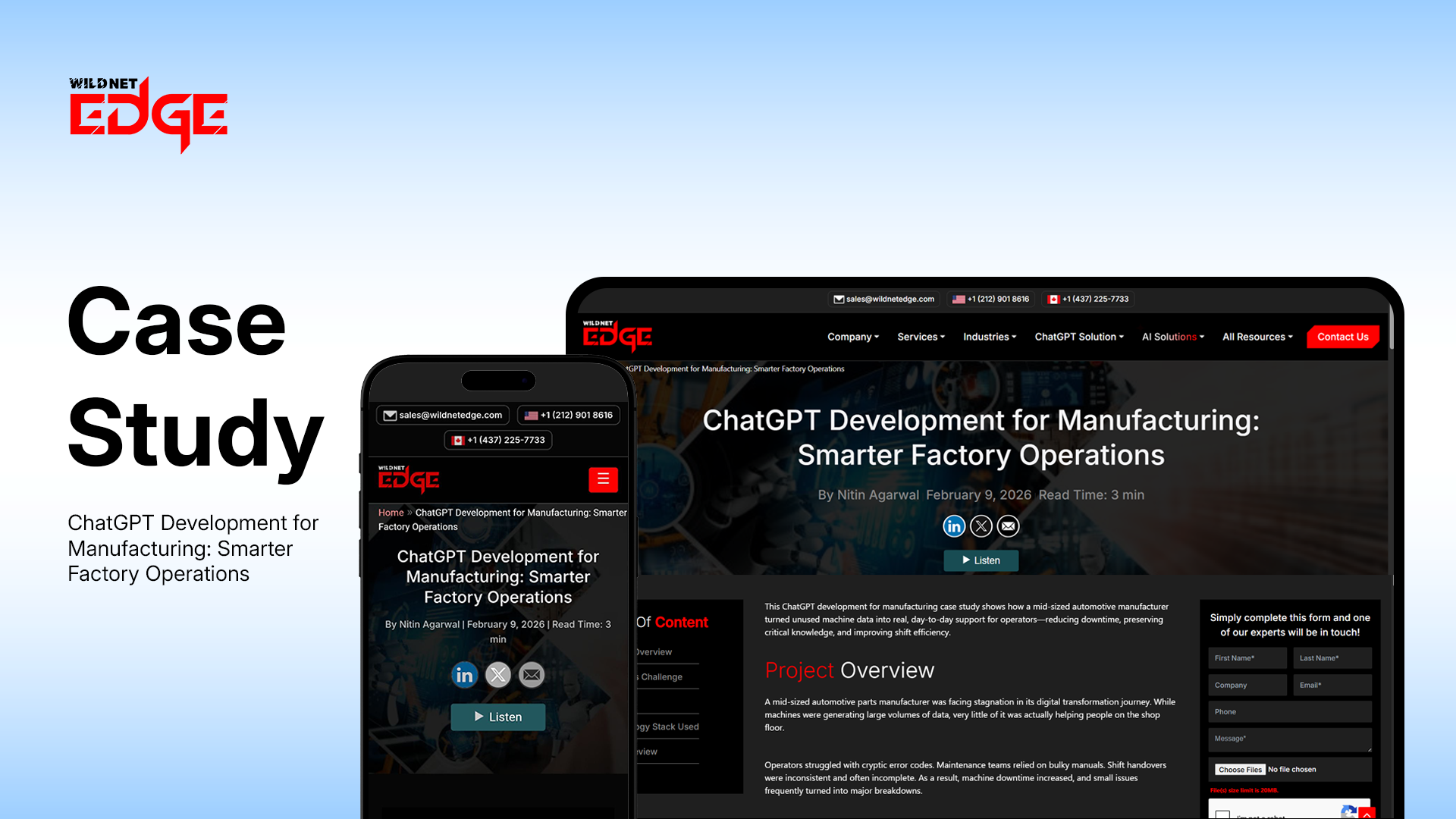 ChatGPT Development for Manufacturing